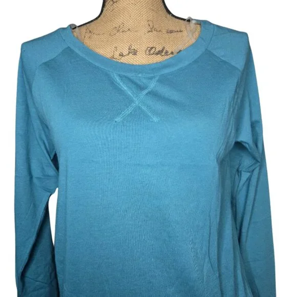 NWT Poof Apparel Women's Blue Basic Long Sleeve Size Small - Picture 2 of 8